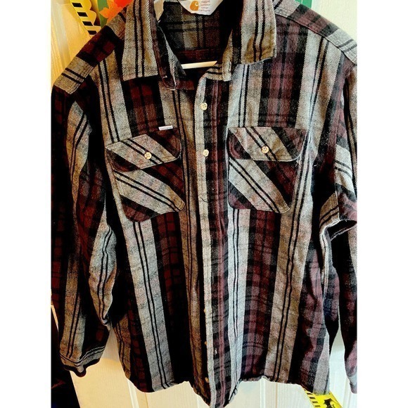 Carhartt LOOSE FIT HEAVYWEIGHT FLANNEL LONG-SLEEVE PLAID - Picture 3 of 8